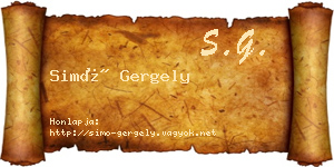 Simó Gergely névjegykártya